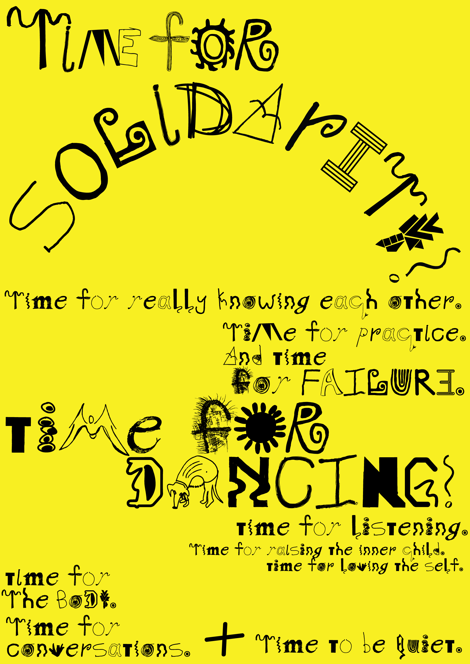 yellow poster manifesto featuring ideas and statements