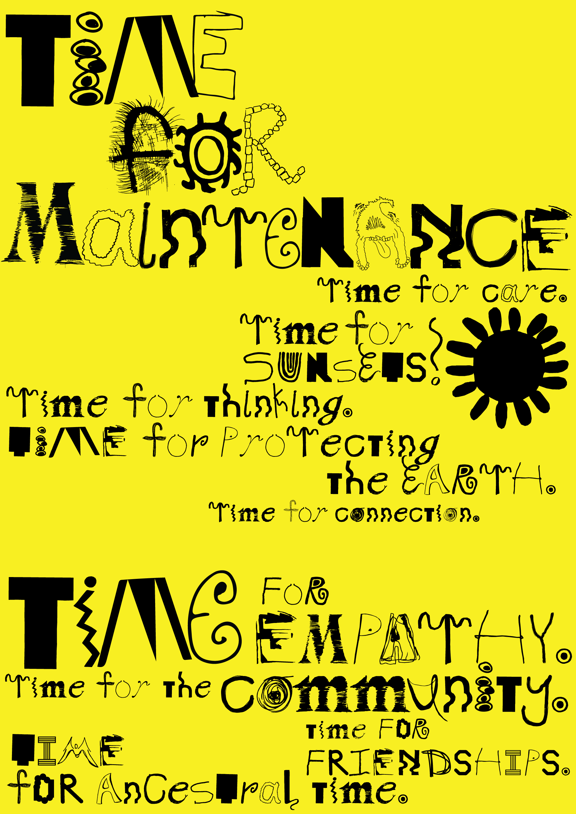 yellow poster manifesto featuring ideas and statements